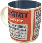 Nostalgic-Art Retro Kaffeebecher, 330 ml, Werkstattregeln &ndash; Geschenk-Idee f&uuml;r