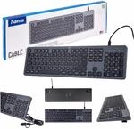 Hama kabelgebundene Tastatur CK-400 Schwarzgrau (polnische QWERTY-Layout, beleuchtete