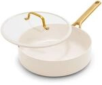 GreenPan Reserve 2.0 Schmorpfanne 26 cm, Glasdeckel, Creme | Keramik-Antihaft,
