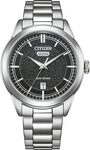 Citizen Eco-Drive Herrenuhr Edelstahl, Schwarz, 40.5 mm, AW0151-85EC | Analog...