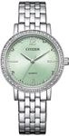 Citizen Damenuhr Edelstahl, Gr&uuml;n, 31 mm, EL3100-55X | Analog Quartz,...