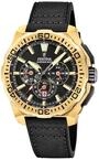Festina Herrenuhr Analog aus Leder Schwarz F20728/3 | Quarzwerk, Chronograph,