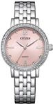 Citizen Damenuhr Edelstahl, Rosa, 31 mm, EL3100-55W | Analog Quartz, Kristallglas, 5
