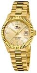 Lotus Damenuhr Analog aus Edelstahl 316l Goldfarben | Quarzwerk,...
