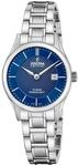 Festina Swiss Made Damenuhr Analog aus Edelstahl 316l Silberfarben | Quarzwerk,