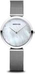 BERING Charity1 Damen Quarz Armbanduhr 32mm blaues Edelstahlgeh&auml;use und...