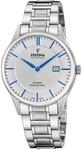 Festina Swiss Made Herrenuhr Analog aus Edelstahl 316l Silberfarben | Quarzwerk,