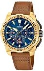 Festina Herrenuhr Analog aus Leder Braun F20728/1 | Quarzwerk, Chronograph,...