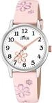 Lotus M&auml;dchenuhr Analog aus Edelstahl und Leder Rosa | Quarzwerk,