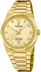 Festina Swiss Made Damenuhr Analog aus Edelstahl 316l Goldfarben | Quarzwerk,