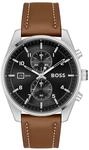 BOSS Chronograph Quarz Uhr f&uuml;r Herren Kollektion SKYTRAVELLER mit Leder- oder