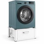 Relaxdays Waschmaschinenuntergestell mit Schublade, HBT: 31x63x54 cm, wei&szlig; |...