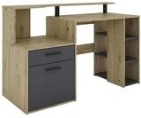 byLIVING Schreibtisch Louis, in Artisan Eiche-Optik und anthrazit | viel...