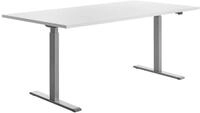 E-Table 180x80 grau, Weiss | Made in Germany | Ergonomisch | h&ouml;henverstellbar 