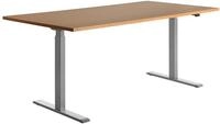 E-Table 180x80 grau,buche | Made in Germany | Ergonomisch | h&ouml;henverstellbar 