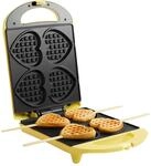 Bestron Waffeleisen f&uuml;r Herzwaffeln am Stiel, Waffelmaker mit Antihaftbeschichtung