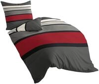 Bierbaum Bettw&auml;sche 4757, Mako-Satin, Designed in Germany, rot 63, 155x220 + 80x80