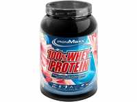 IronMaxx 100% Whey Protein Pulver - Erdbeer 900g Dose | zuckerreduziertes,