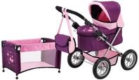 Bayer Design 13057AB Puppenwagen Trendy, mit Tasche, Puppenbett, h&ouml;henverstellbarer