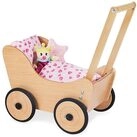Pinolino Puppenwagen Sarah, aus Holz, mit Bremssystem, Lauflernhilfe mit gummierten Pinolino Puppenwagen Sarah, aus Holz, mit Bremssystem, Lauflernhilfe mit gummierten