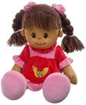 Heunec 470873 - Poupetta Lucy mit braunem Haar XL, Braun/Rot