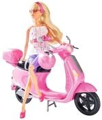 Simba 105730282 - Steffi Love Chic City Scooter, Steffi mit pinkfarbenem Roller, mit
