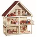 roba Puppenhaus, Puppenvilla inkl. M&ouml;bel und Puppen, M&auml;dchen Spielzeug, Holz...