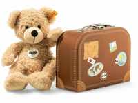 Steiff Teddybär Fynn im Koffer beige 28 cm, Stofftier-Teddy, Kuscheltier Bär aus