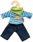 Heless 9315 - Bekleidungs-Set f&uuml;r Puppen, 3 teilig mit Jeans, Streifenshirt und