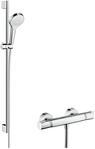 hansgrohe Croma Select S - Duschset mit Thermostat Ecostat Comfort, runder...