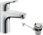 hansgrohe Focus - Waschtischarmatur mit Zugstangen-Ablauf, Wasserhahn Bad mit Auslauf