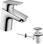 hansgrohe Logis - Waschtischarmatur mit Zugstangen-Ablauf, Wasserhahn Bad mit Auslauf