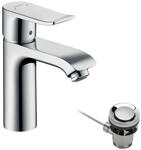 hansgrohe Waschtischarmatur Metris, Wasserhahn Bad mit Auslauf H&ouml;he 110mm, mit