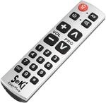 Seki Easy Plus Silber-schwarz lernf&auml;hige Universalfernbedienung mit Gro&szlig;tasten