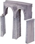 NOCH&reg; Bruchstein-Viadukt, gebogen, Hartschaum Viadukt Graut&ouml;ne f&uuml;r die Spur...