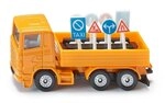 Siku 1322, LKW mit Verkehrszeichen, Metall/Kunststoff, Orange, Inkl. 8