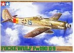 Tamiya 300061041-1:48 WWII Deutsche Focke Wulf Fw190 D-9, Gr&uuml;n, Grau, Wei&szlig;