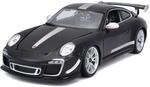 Bburago Porsche GT3 RS 4.0, schwarz - Modellauto 1:18 Die-Cast Originalgetreues