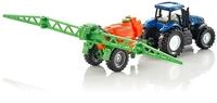 Siku 1668, New Holland Traktor mit Feldspritze, Metall/Kunststoff, Blau/Orange,