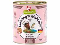 GranataPet Liebling's Mahlzeit Lachs & Pute, 6 x 800 g, Nassfutter für Hunde,