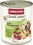 animonda GranCarno Hunde Nassfutter mit Rind + Entenherzen (6 x 800 g),