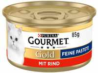Gourmet PURINA GOURMET Gold Feine Pastete Katzenfutter nass, mit Rind, 12er...