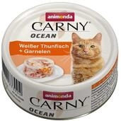 animonda Carny Ocean Wei&szlig;er Thunfisch + Garnelen (12 x 80g), Katzenfutter nass...