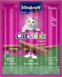 Vitakraft Cat Stick Classic, mit Ente und Kaninchen, Katzensnack, fleischige