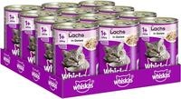 Whiskas Katzenfutter Nassfutter Adult 1+ mit Lachs in Gelee, 12 Dosen (12 x...