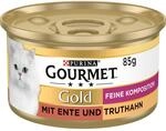 Gourmet Gold Feine Komposition Katzenfutter nass, mit Ente und Truthahn, 12er Pack