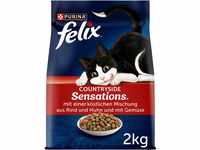 FELIX Countryside Sensations Katzenfutter trocken, mit Rind und Huhn, 6er Pack...