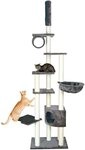TRIXIE Kratzbaum Madrid 245 - 270 cm in platingrau &ndash; deckenhoher Katzenbaum mit