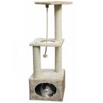 Kerbl Pet Kratzbaum Platin Pro | Beige, 106 cm hoch, Holz, Pl&uuml;sch und Sisal,...