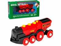 BRIO World 33592 Rote Lola elektrische Lok - Batterie-Lokomotive mit Licht & Sound -